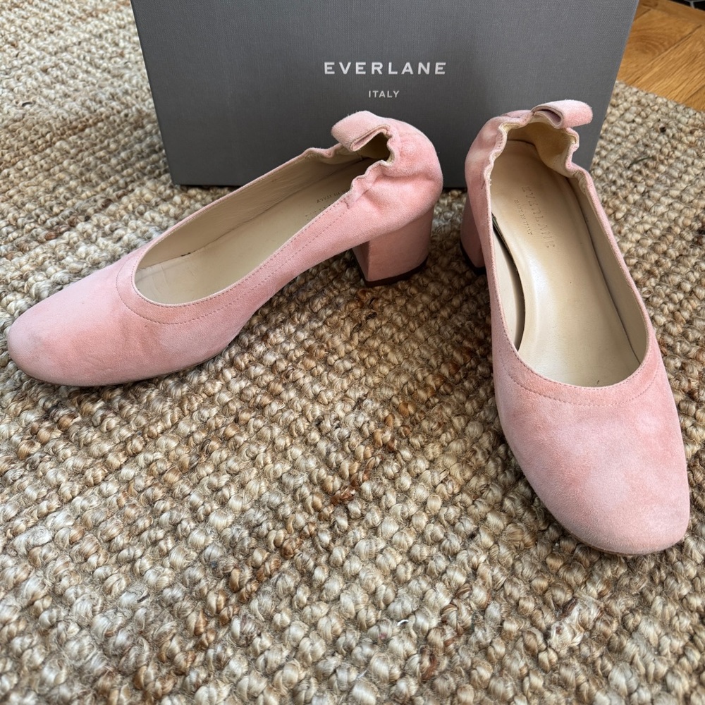 Everlane Women's Day Heels Suede Pink Shoes